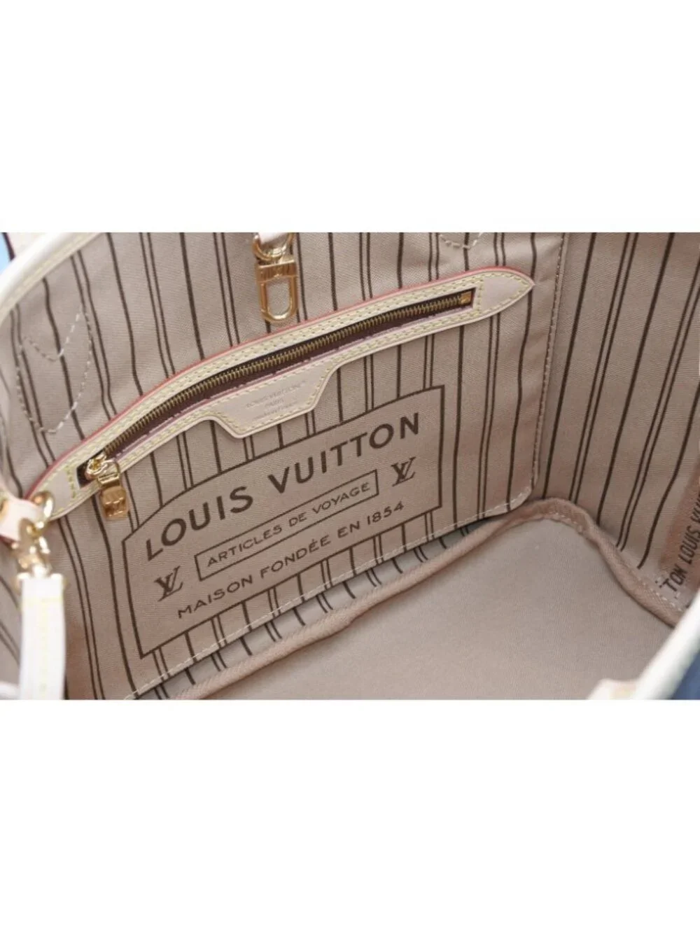 Louis Vuitton Neverfull PM Tote Bag Brown Pivoine